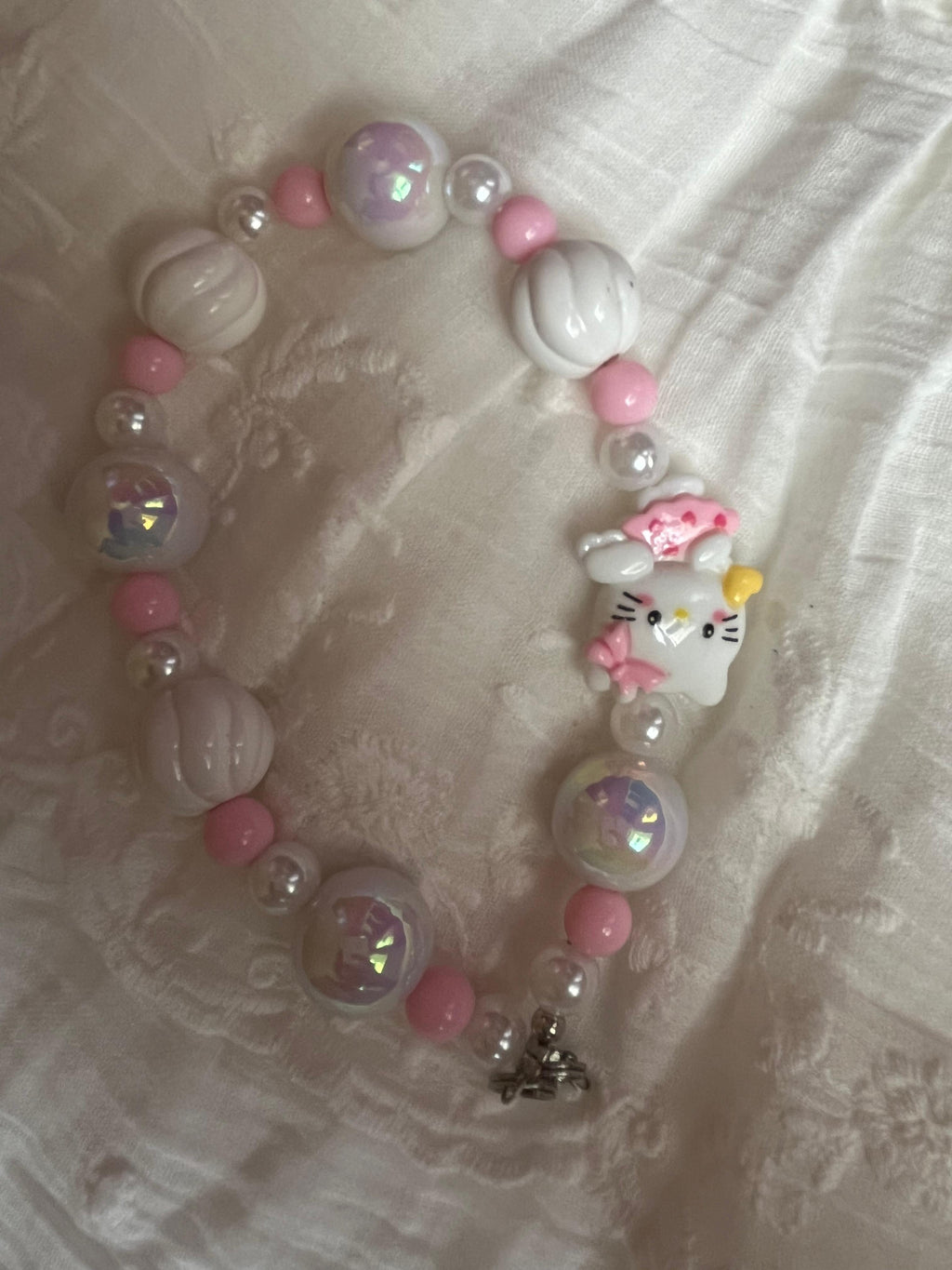 Kitty Beaded Pink Phone Charm